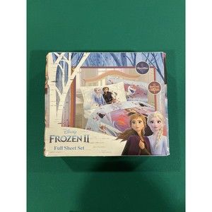 Disney Frozen 2 Elsa Anna Full Sheet Flat Fitted Pillowcase 4 Pc Set Microfiber